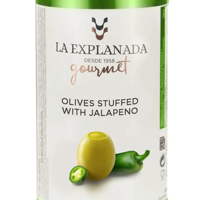 Măsline Gourmet umplute cu Jalapenos, 370ml/150g