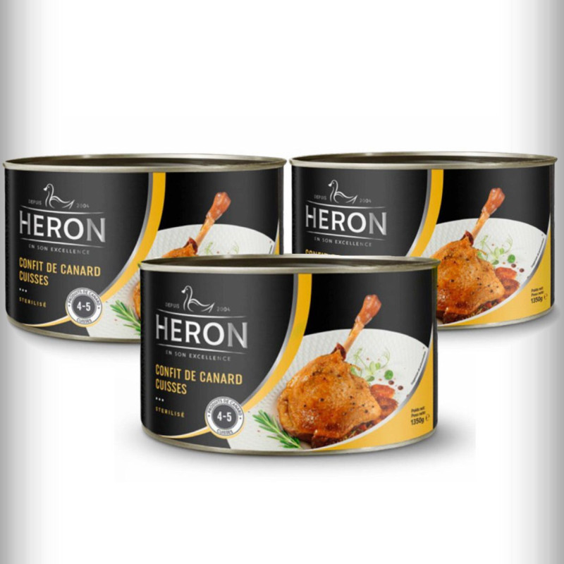 Pachet pulpe de rata confit, 3 x HERON 1350 g.